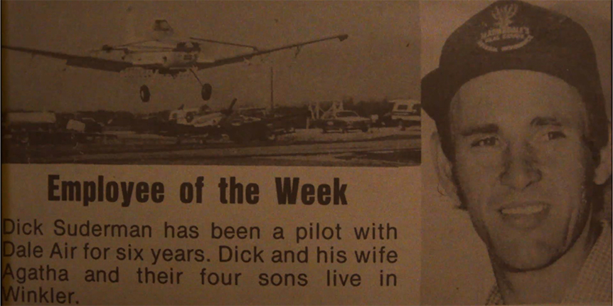Newspaper clipping from Founder, Dick Suderman’s days
